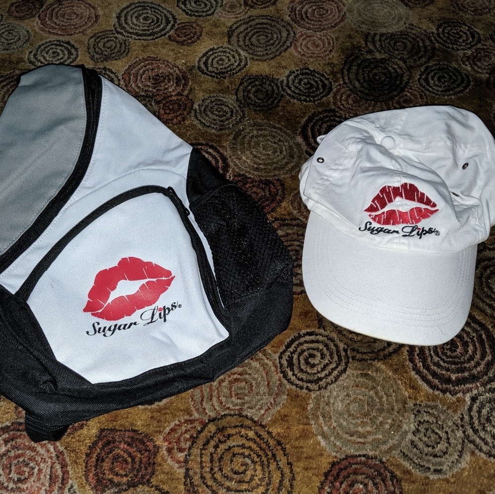 Brand new backpack and hat.
